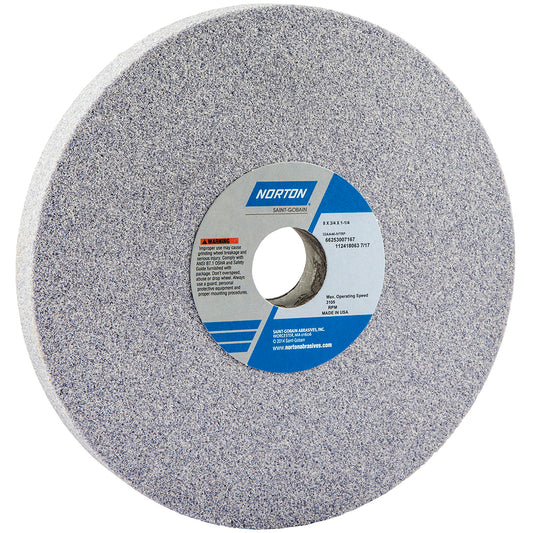 Norton 66253007167 Surface Grinding Wheel 8" Dia, 3/4" Thick, 1-1/4" Hole, 46 Grit, I Hardness
