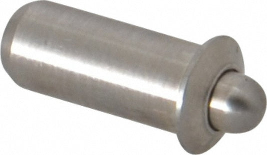 Vlier SPFP52 0.441" Body Len x 3/16" Body Diam, 0.121" Plunger Diam, 1.5 Lb Init to 4.5 Lb Final End Force, 0.441" Len Under Flange, Stainless Steel Press Fit Spring Plunger