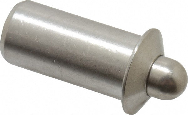 Vlier SPFP58 0.786" Body Len x 3/8" Body Diam, 0.234" Plunger Diam, 5 Lb Init to 14 Lb Final End Force, 0.786" Len Under Flange, Stainless Steel Press Fit Spring Plunger