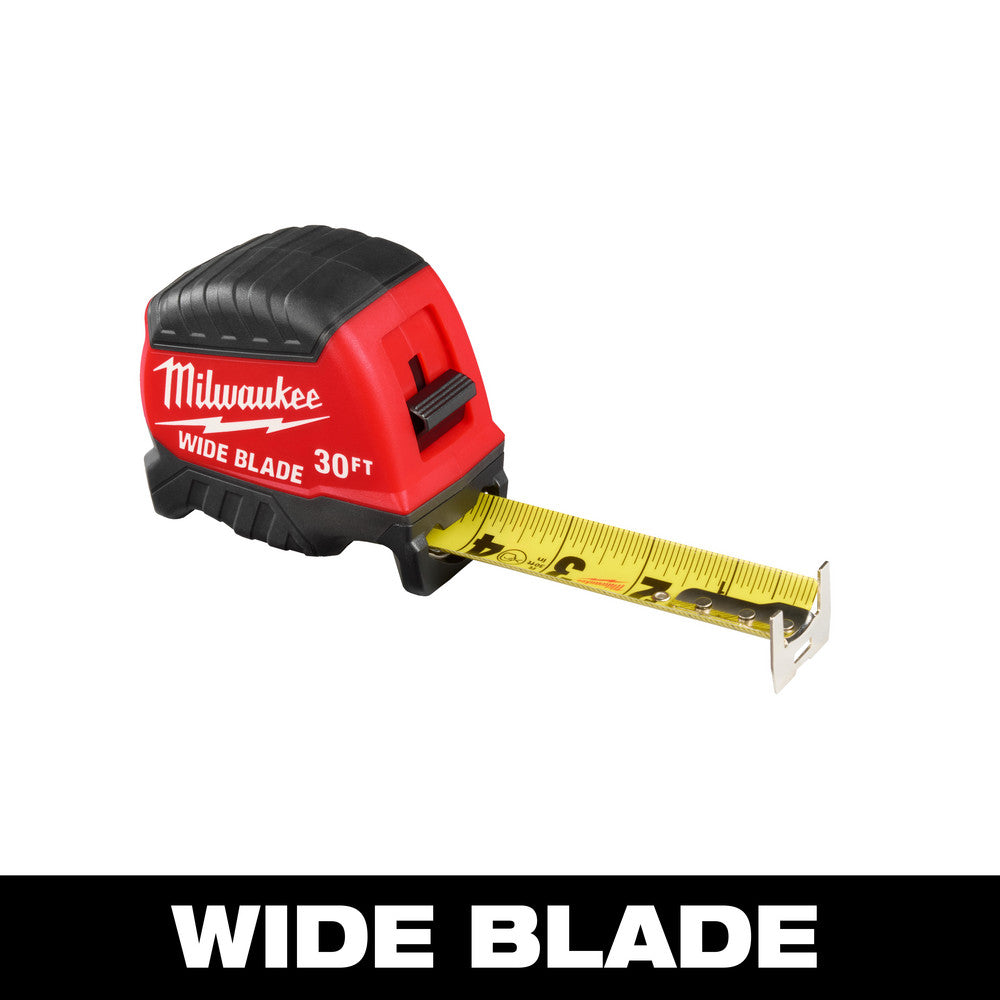 Milwaukee Tool 48-22-1230 Tape Measures Length Ft. 30.000  Graduation (Inch) 1/16  Blade Material Steel  Standout Length (Feet) 15.00  Case Type Closed  Rewind Type Automatic