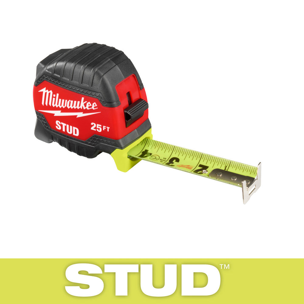 Milwaukee Tool 48-22-1425 Tape Measures Length Ft. 25.000  Graduation (Inch) 1/16  Blade Material Steel  Standout Length (Feet) 14.00  Case Type Closed  Rewind Type Automatic