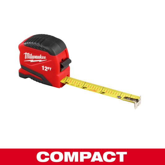 Milwaukee Tool 48-22-1712 Tape Measures Length Ft. 12.000  Graduation (Inch) 1/16  Blade Material Steel  Standout Length (Feet) 5.00  Case Type Closed  Rewind Type Automatic