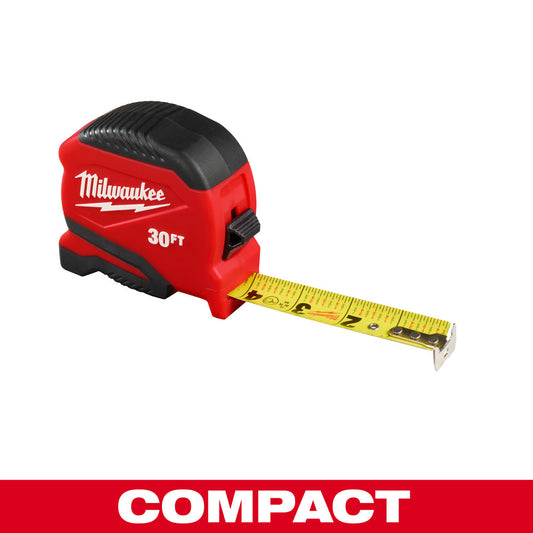 Milwaukee Tool 48-22-1730 Tape Measures Length Ft. 30.000  Graduation (Inch) 1/16  Blade Material Steel  Standout Length (Feet) 9.00  Case Type Closed  Rewind Type Automatic
