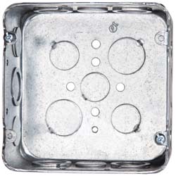 Cooper Crouse-Hinds TP563 Electrical Outlet Box Steel, Square, 4-11/16" OAH, 4-11/16" OAW, 2-1/8" OAD, 1 Gang