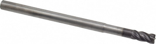 Kyocera SGS Precision Tools 36450 Corner Radius End Mill 1/4" Dia, 1/2" LOC, 0.02" Radius, 4 Flutes, Solid Carbide