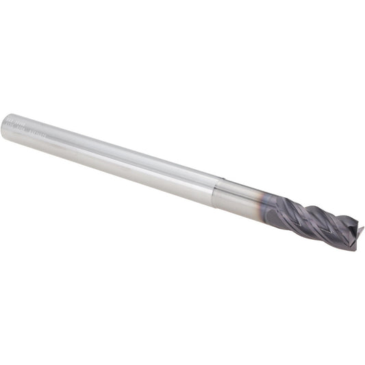 Kyocera SGS Precision Tools 36460 Corner Radius End Mill 7/16" Dia, 1" LOC, 0.0200" Radius, 4 Flute, Solid Carbide