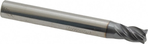 Kyocera SGS Precision Tools 36508 Corner Radius End Mill 0.2188" Dia, 3/8" LOC, 0.0150 to 0.0200" Radius, 4 Flutes, Solid Carbide