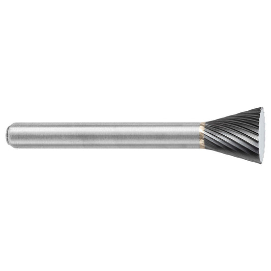 Kyocera SGS Precision Tools 15850 Abrasive Burr SN-1, 1/4" Cut Dia, Inverted Cone, Single Cut