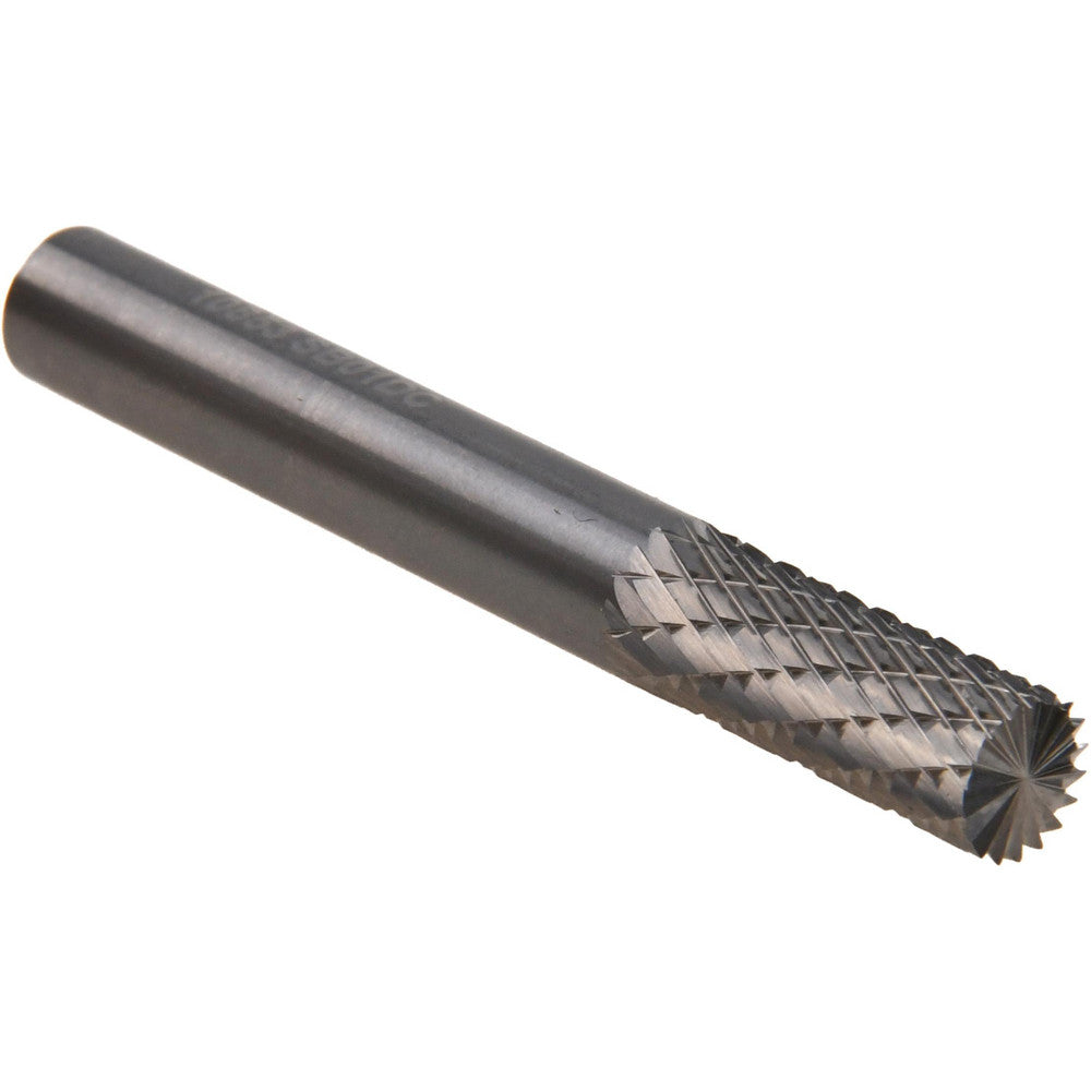 Kyocera SGS Precision Tools 10853 Abrasive Burr SB-1, 1/4" Cut Dia, Cylinder With End Cut, Double Cut