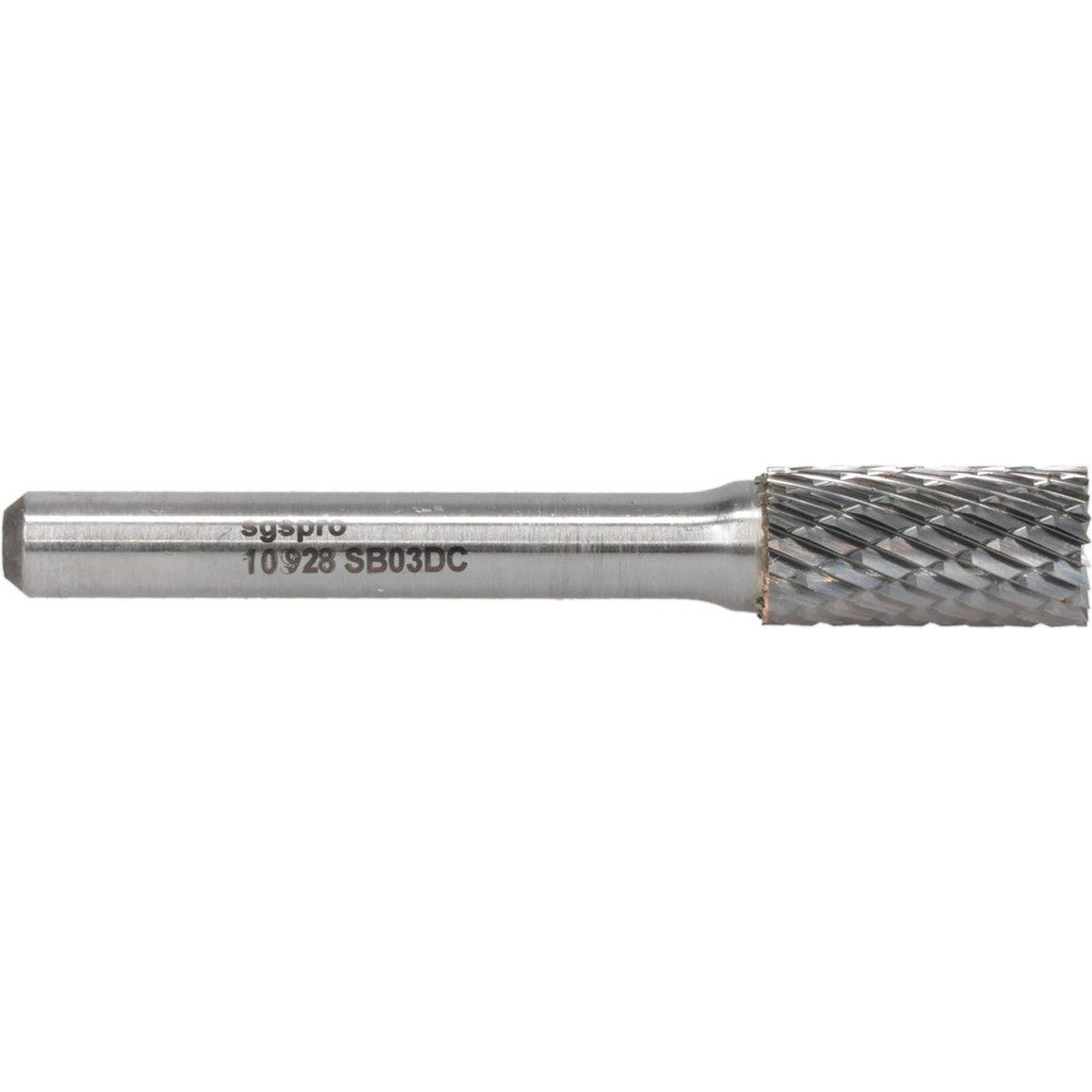 Kyocera SGS Precision Tools 10928 Abrasive Burr SB-3, 3/8" Cut Dia, Cylinder With End Cut, Double Cut