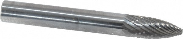 Kyocera SGS Precision Tools 13853 Abrasive Burr SG-1, 1/4" Cut Dia, Tree With Pointed End, Double Cut