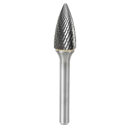 Kyocera SGS Precision Tools 13928 Abrasive Burr SG-5, 1/2" Cut Dia, Tree With Pointed End, Double Cut