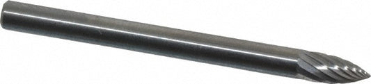 Kyocera SGS Precision Tools 14150 Abrasive Burr SG-41, 1/8" Cut Dia, Tree With Pointed End, Single Cut