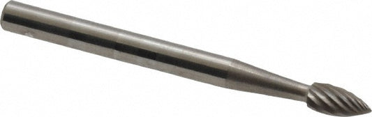 Kyocera SGS Precision Tools 14550 Abrasive Burr SH-41, 1/8" Cut Dia, Flame, Single Cut