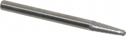 Kyocera SGS Precision Tools 15400 Abrasive Burr SL-41, 1/8" Cut Dia, Ball Nose Cone, Single Cut