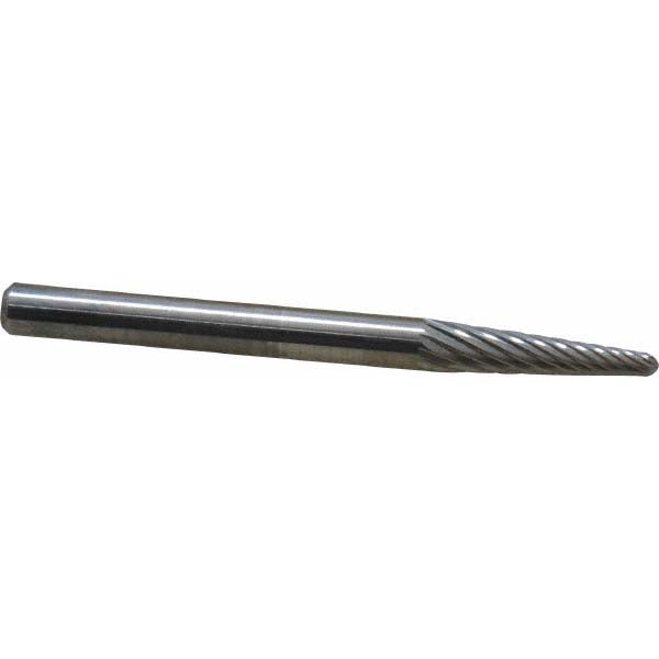 Kyocera SGS Precision Tools 15425 Abrasive Burr SL-42, 1/8" Cut Dia, Ball Nose Cone, Single Cut