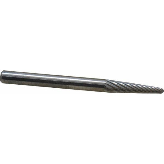 Kyocera SGS Precision Tools 15425 Abrasive Burr SL-42, 1/8" Cut Dia, Ball Nose Cone, Single Cut