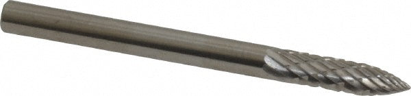 Kyocera SGS Precision Tools 14228 Abrasive Burr SG-44, 1/8" Cut Dia, Tree With Pointed End, Double Cut