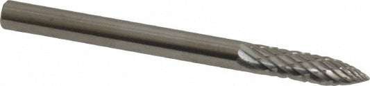 Kyocera SGS Precision Tools 14228 Abrasive Burr SG-44, 1/8" Cut Dia, Tree With Pointed End, Double Cut