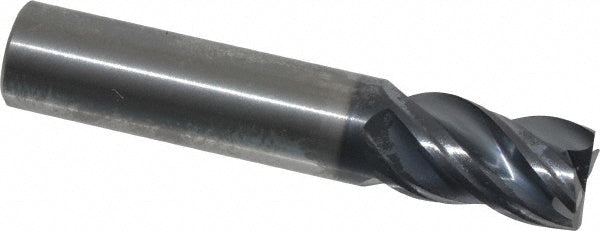Kyocera SGS Precision Tools 36513 Corner Radius End Mill 3/8" Dia, 5/8" LOC, 0.0150 to 0.0200" Radius, 4 Flutes, Solid Carbide