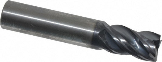 Kyocera SGS Precision Tools 36513 Corner Radius End Mill 3/8" Dia, 5/8" LOC, 0.0150 to 0.0200" Radius, 4 Flutes, Solid Carbide
