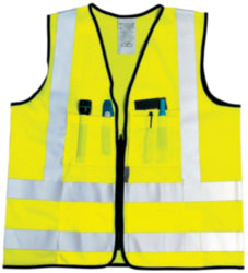 OccuNomix LUX-SSFS-OL High Visibility Vest  Large, Surveyor's Vest,  ANSI Class 2