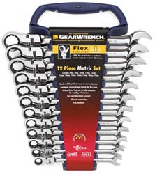 GEARWRENCH 9901D Ratcheting Combination Wrench Set 12 Pc, 10 mm 11 mm 12 mm 13 mm 14 mm 15 mm 16 mm 17 mm 18 mm 19 mm 8 mm & 9 mm Wrench, Metric