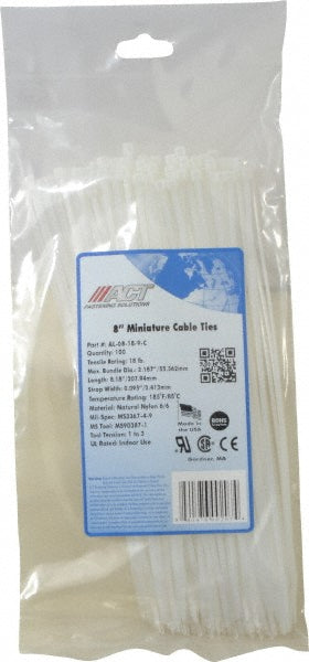 ADVANCED CABLE TIES INC. AL-08-18-9 -C Cable Tie Duty 8.187" Long, Natural, Nylon, Standard