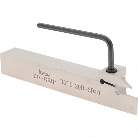 Iscar 2301401 Indexable Grooving-Cutoff Toolholder DGTL 20B-3D40, 3 to 3.18 mm Groove Width, 10 mm Max Depth of Cut, Left Hand
