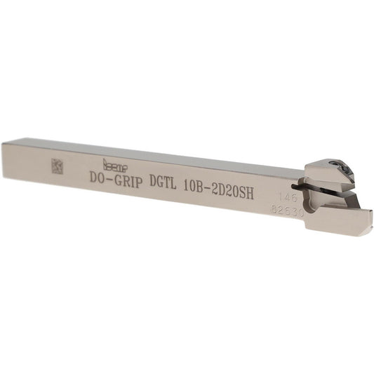 Iscar 2301498 Indexable Grooving-Cutoff Toolholder DGTL 10B-2D20SH, 1.9 to 2.5 mm Groove Width, 10 mm Max Depth of Cut, Left Hand