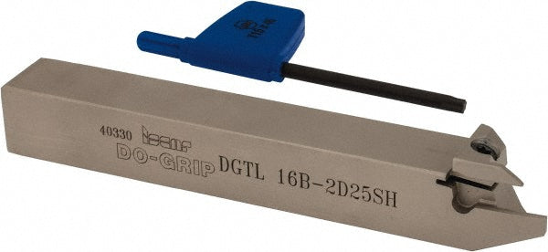 Iscar 2301538 Indexable Grooving-Cutoff Toolholder DGTL 16B-2D25SH, 1.9 to 2.5 mm Groove Width, 12.7 mm Max Depth of Cut, Left Hand