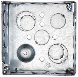 Cooper Crouse-Hinds TP404 Electrical Outlet Box Steel, Square, 4" OAH, 4" OAW, 1-1/2" OAD, 1 Gang