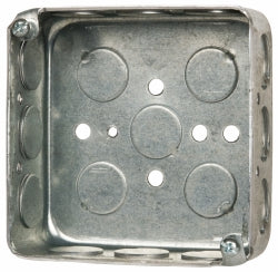 Cooper Crouse-Hinds TP410 Electrical Outlet Box Steel, Square, 4" OAH, 4" OAW, 1-1/2" OAD, 1 Gang