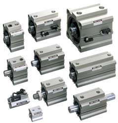 SMC Pneumatics NCDQ2B63-35DZ Double Acting Rodless Air Cylinder 2-1/2" Bore, 1-3/8" Stroke, 145 psi Max, 1/4 NPT Port, Double Clevis Mount