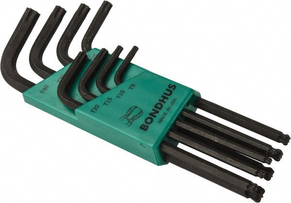 Bondhus 11332 Torx Key Set 8 Pc, L-Handle, T9 to T40