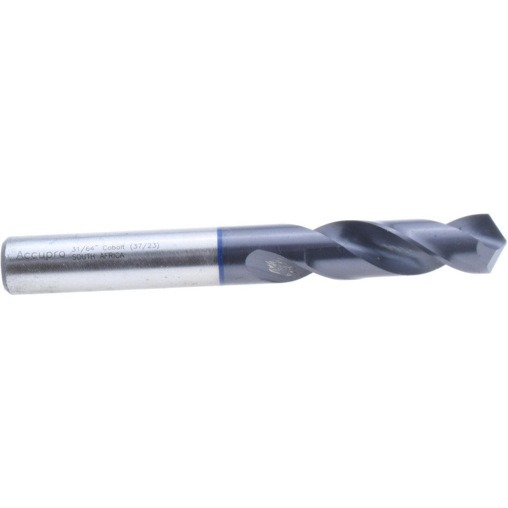 Accupro 1BS1229-AC Screw Machine Length Drill Bit 31/64" Dia, 120 deg Point, Cobalt