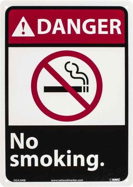 AccuformNMC DGA20RB Accident Prevention Sign Rectangle, "Danger, No Smoking"