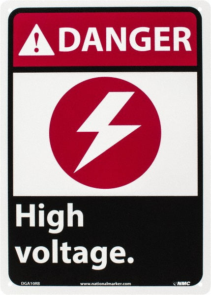 AccuformNMC DGA10RB Sign Rectangle, "Danger - High Voltage"