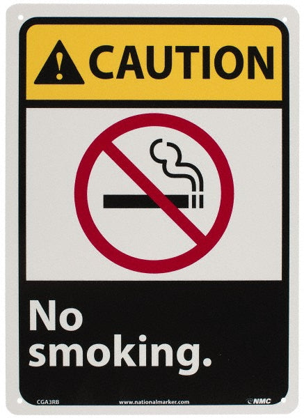 AccuformNMC CGA3RB Sign Rectangle, "Caution - No Smoking"