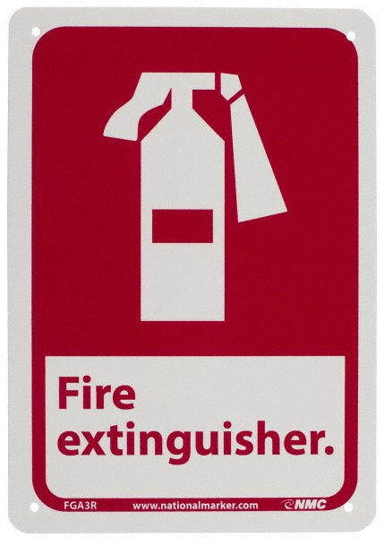 AccuformNMC FGA3R Fire Extinguisher, Plastic Fire Sign