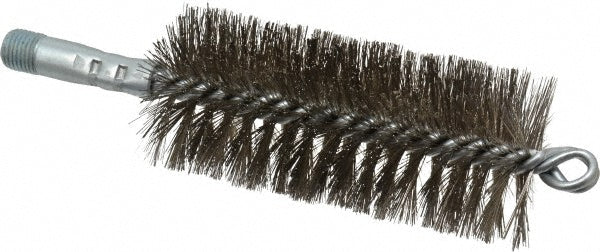 Schaefer Brush 43845 Double Stem/Spiral Tube Brush 2" Dia, 7-1/4" OAL, Stainless Steel Bristles