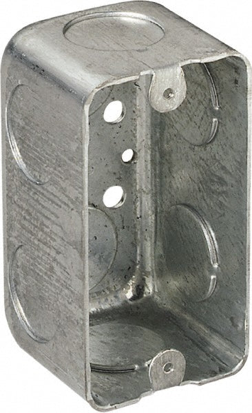 Thomas & Betts 58371 3/4 Electrical Outlet Box Steel, Rectangle, 4" OAH, 2-1/8" OAW, 2-1/8" OAD, 1 Gang