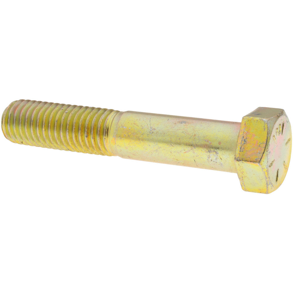 HHCS Made In USA 39155 Hex Head Cap Screw 5/8-11 x 3-1/2", Grade 8 Steel, Zinc Yellow Dichromate Finish