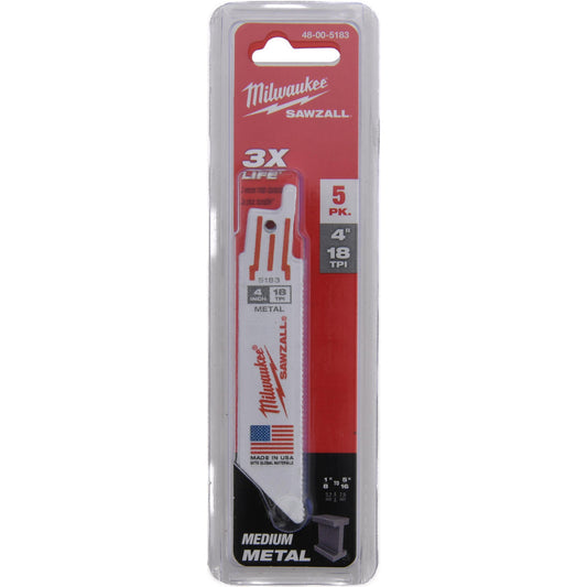 Milwaukee Tool 48-00-5183 Reciprocating Saw Blade Steel