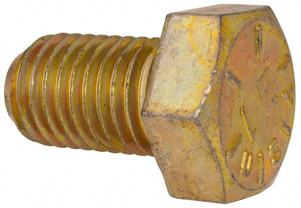 HHCS Made In USA -39169-1 Hex Head Cap Screw 3/4-10 x 1-1/4", Grade 8 Steel, Zinc Yellow Dichromate Finish