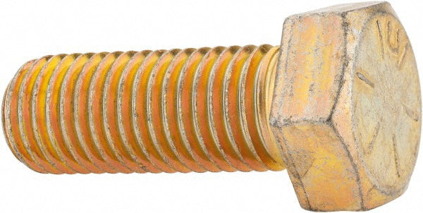HHCS Made In USA 39172 Hex Head Cap Screw 3/4-10 x 2", Grade 8 Steel, Zinc Yellow Dichromate Finish