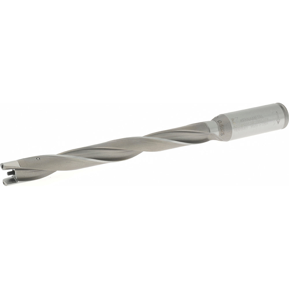 Kennametal 1798244 Replaceable-Tip Drill 14.29 to 14.5 mm Dia, 142.88 mm Max Depth, 19.05 mm Straight-Cylindrical Shank