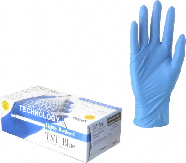 Ansell 586194 Series TouchNTuff Disposable Gloves Size Medium, 4.3 mil, Uncoated-Coated Nitrile, Industrial Grade, Powdered