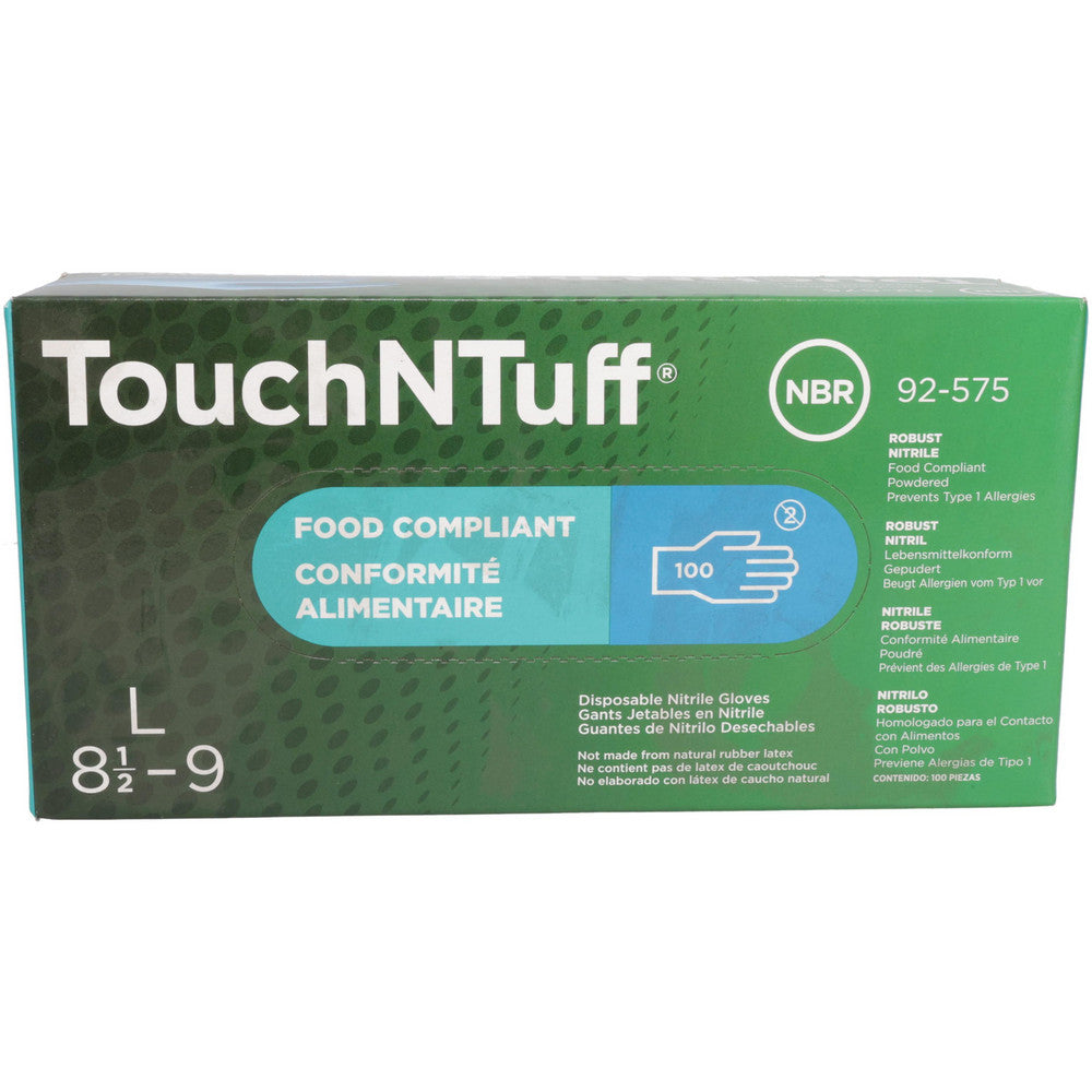 Ansell 586195 Disposable Glove Series TouchNTuff, Size Large, 4.3 mil, Not Coated, Nitrile, General Purpose Grade, Powdered