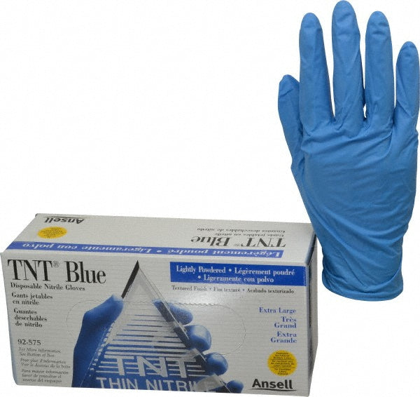 Ansell 586196 Disposable Glove Series TouchNTuff, Size X-Large, 4.3 mil, Not Coated, Nitrile, General Purpose Grade, Powdered